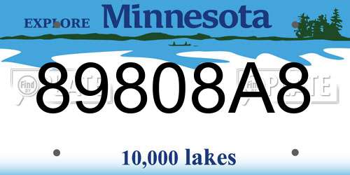 89808A8 Minnesota License Plate