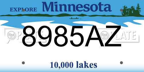 8985AZ Minnesota License Plate
