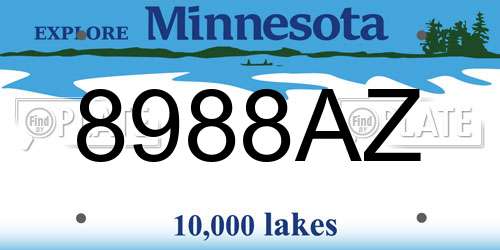 8988AZ Minnesota License Plate