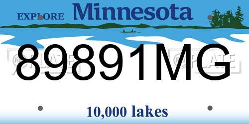 89891MG Minnesota License Plate