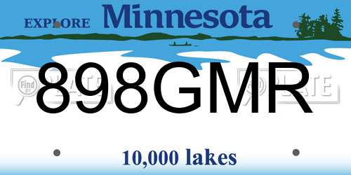 898GMR Minnesota License Plate