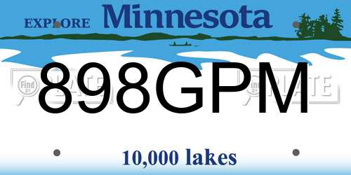 898GPM Minnesota License Plate