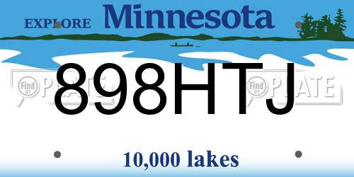 898HTJ Minnesota License Plate