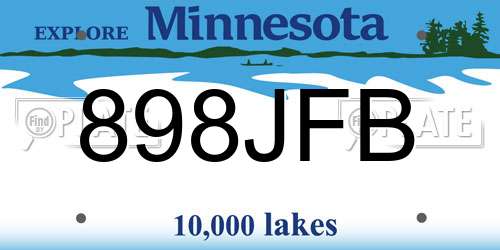 898JFB Minnesota License Plate
