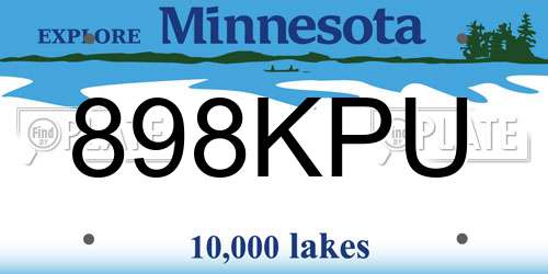 898KPU Minnesota License Plate