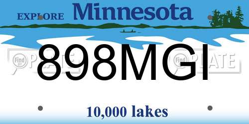 898MGI Minnesota License Plate