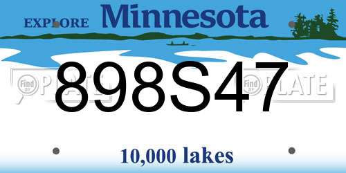 898S47 Minnesota License Plate
