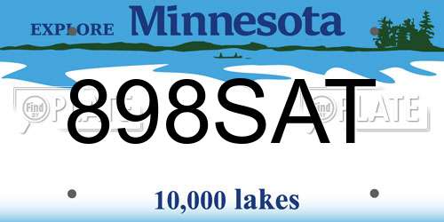 898SAT Minnesota License Plate