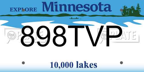 898TVP Minnesota License Plate