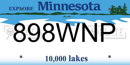 898WNP Minnesota License Plate
