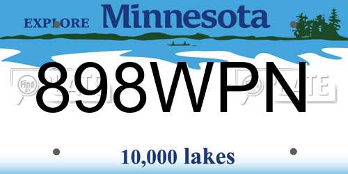 898WPN Minnesota License Plate