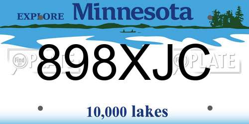 898XJC Minnesota License Plate