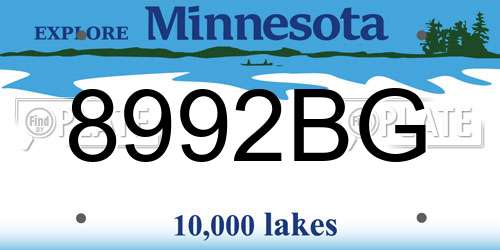 8992BG Minnesota License Plate