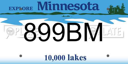 899BM Minnesota License Plate
