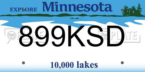 899KSD Minnesota License Plate