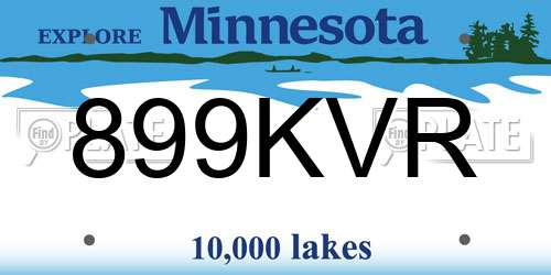 899KVR Minnesota License Plate