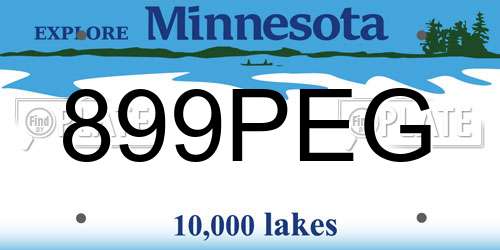 899PEG Minnesota License Plate