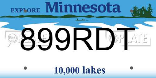 899RDT Minnesota License Plate