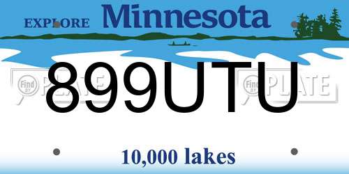 899UTU Minnesota License Plate