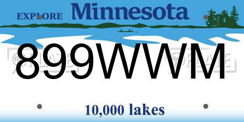 899WWM Minnesota License Plate