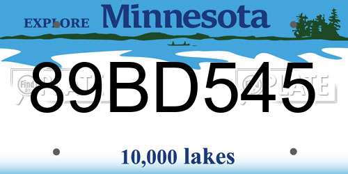 89BD545 Minnesota License Plate
