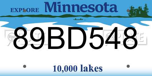 89BD548 Minnesota License Plate
