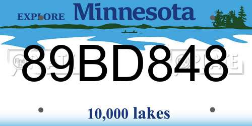 89BD848 Minnesota License Plate