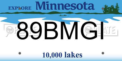 89BMGI Minnesota License Plate