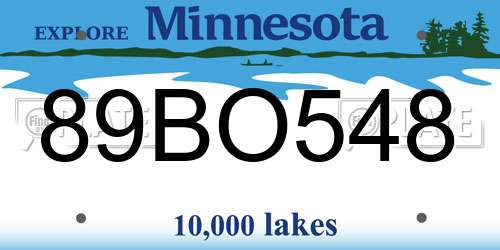 89BO548 Minnesota License Plate