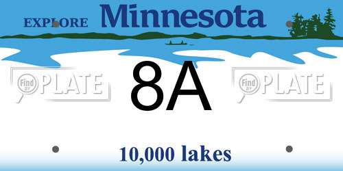 8A Minnesota License Plate