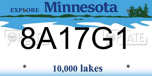 8A17G1 Minnesota License Plate