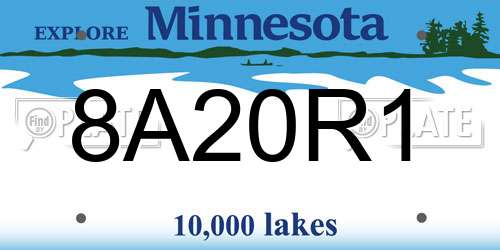 8A20R1 Minnesota License Plate