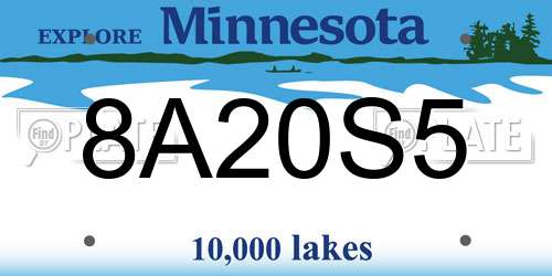 8A20S5 Minnesota License Plate