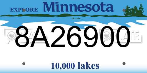 8A26900 Minnesota License Plate