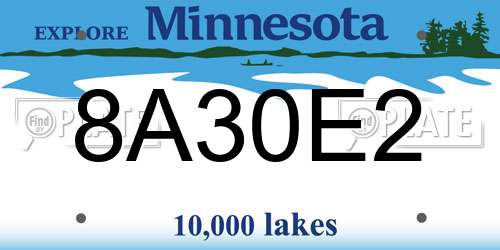 8A30E2 Minnesota License Plate