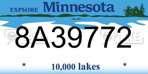 8A39772 Minnesota License Plate