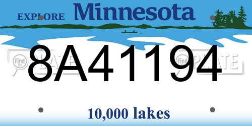 8A41194 Minnesota License Plate