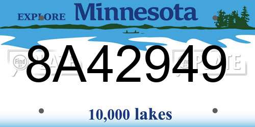8A42949 Minnesota License Plate