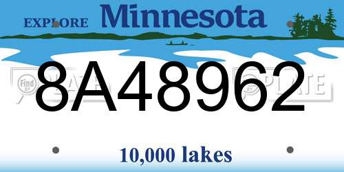 8A48962 Minnesota License Plate