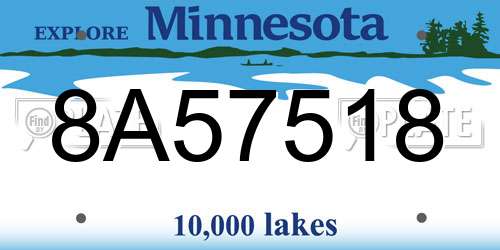 8A57518 Minnesota License Plate