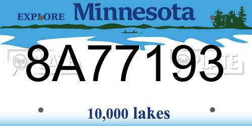8A77193 Minnesota License Plate