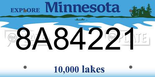 8A84221 Minnesota License Plate