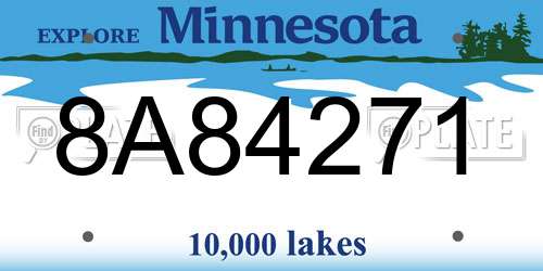 8A84271 Minnesota License Plate