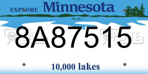 8A87515 Minnesota License Plate
