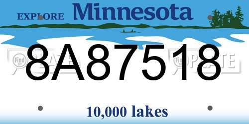 8A87518 Minnesota License Plate