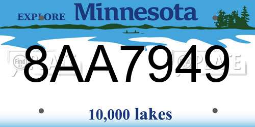 8AA7949 Minnesota License Plate