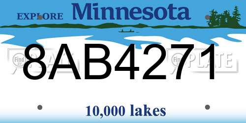 8AB4271 Minnesota License Plate