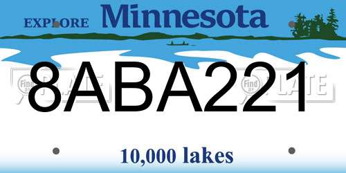 8ABA221 Minnesota License Plate