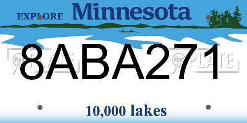 8ABA271 Minnesota License Plate
