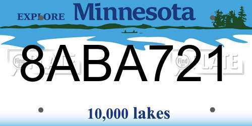 8ABA721 Minnesota License Plate